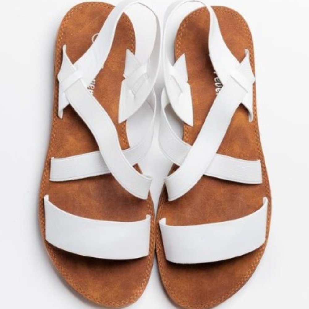Faux Leather White Sandal